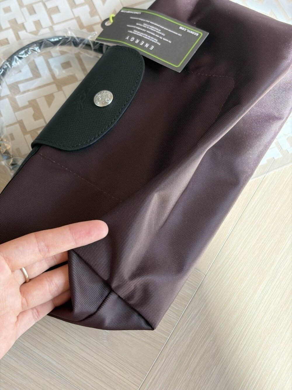 Longchamp Le Pliage Energy Brown Mini Cosmetic Bag Top Handle - Picture 4 of 9